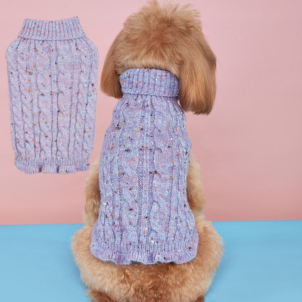 Ozzie - Cable Knit High Neck Dog Sweater Apparel