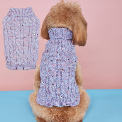 Ozzie - Cable Knit High Neck Dog Sweater Apparel