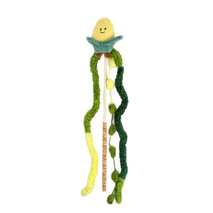 Moo - Playful Vegetable Theme Cat Wand Toy