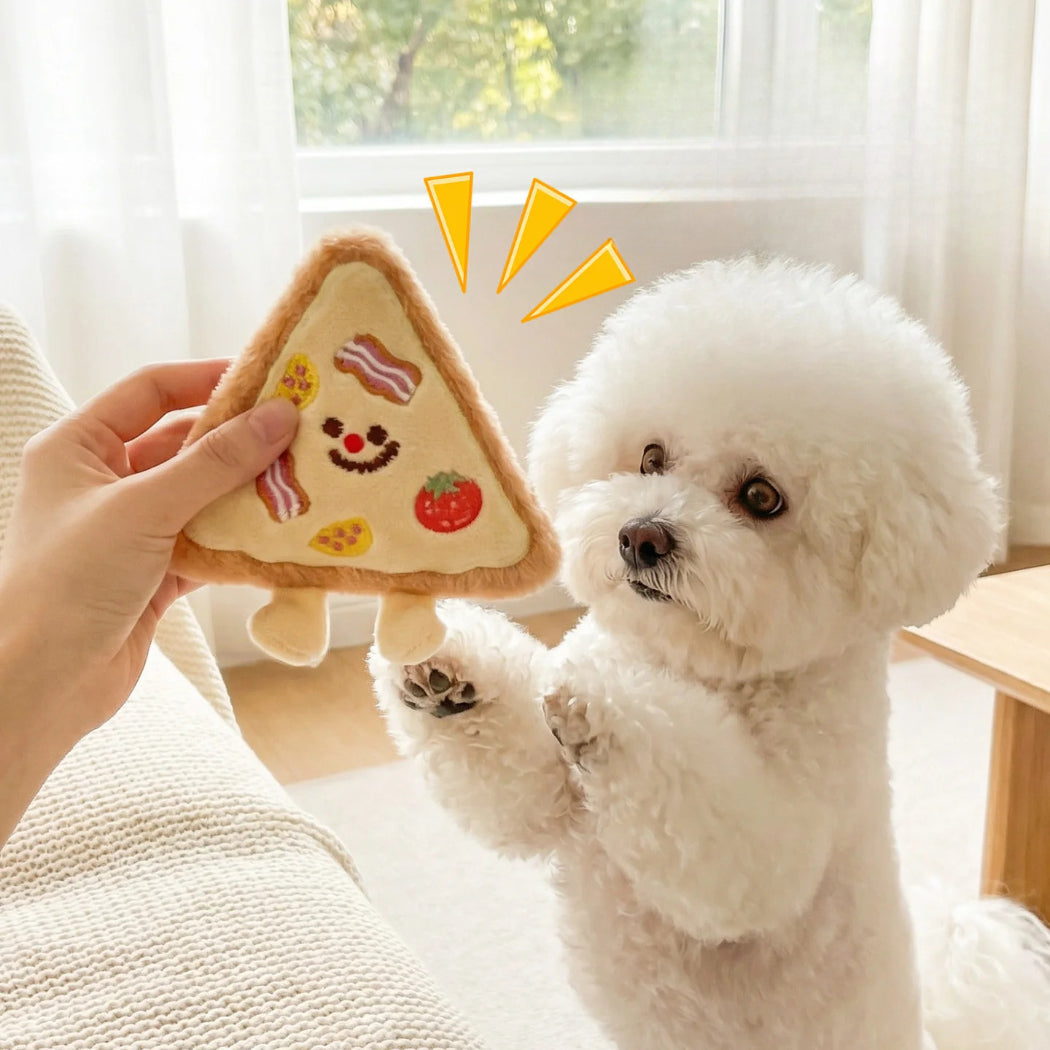 Petkin Pizza Slice Plush Dog Toy