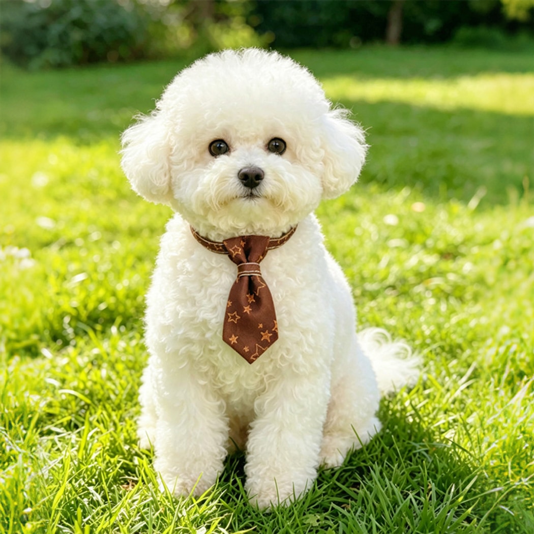 Mokka - Star Print Tie Style Cat Neck Collar