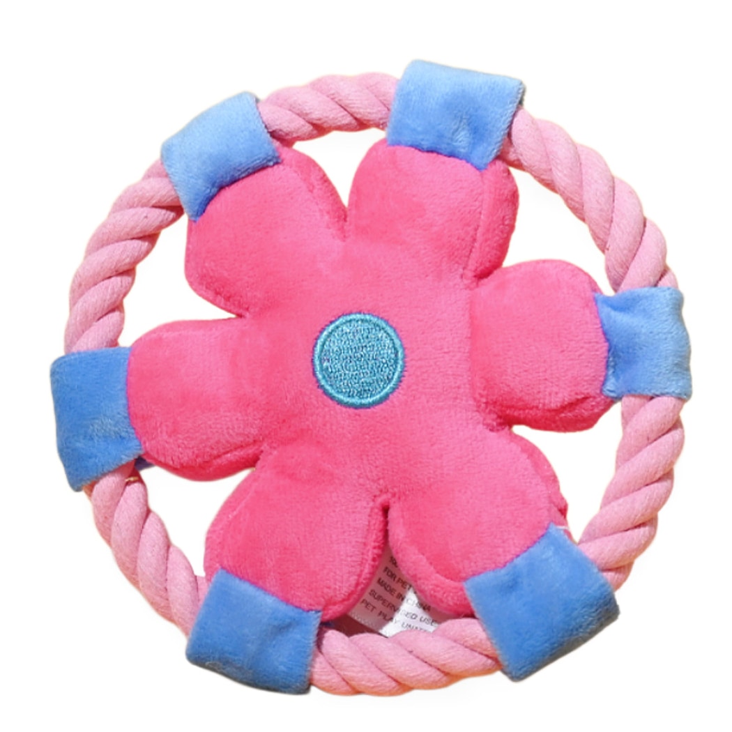 Petkin - Cartoon Flower Plush Frisbee Dog Toy