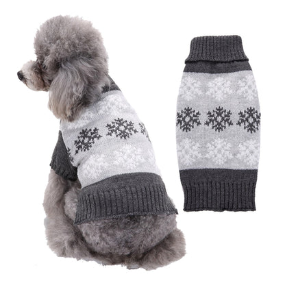 Ozzie - Classic Snowflake Knit Look Dog Sweater
