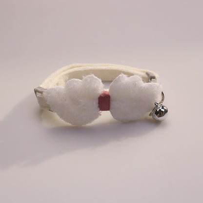 Mokka - Cute Plush Bow Detail Cat Collar with Bell