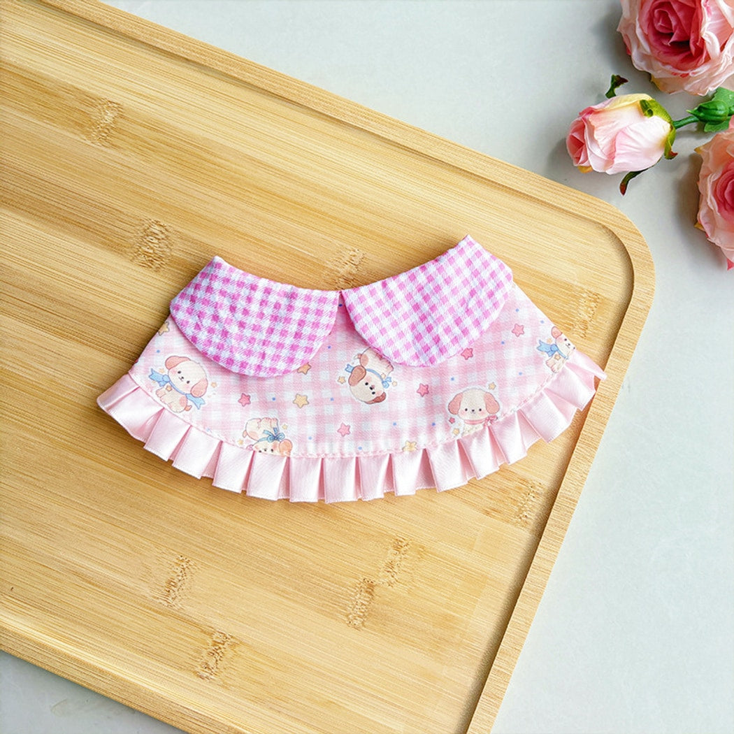 Mokka - Cartoon Style Lace Trim Pet Bib