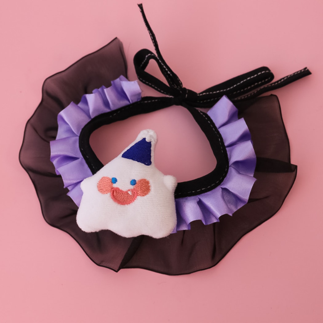 Halloweek - Pumpkin Bow Lace Halloween Pet Collar