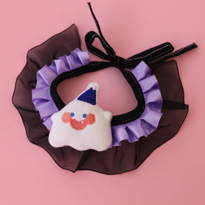Halloweek - Pumpkin Bow Lace Halloween Pet Collar