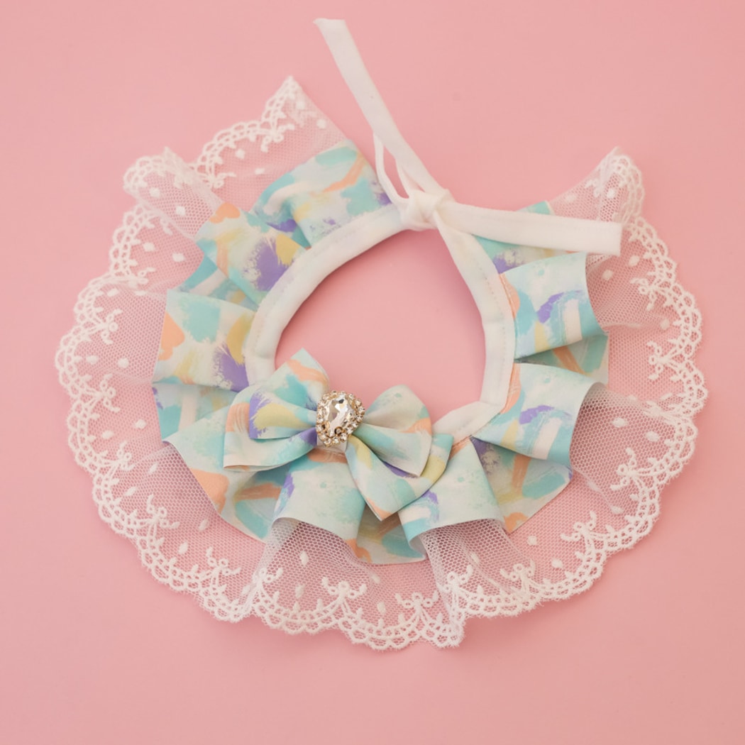Mokka - Ruffle Lace Floral Cat Collar