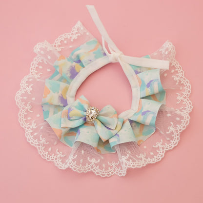 Mokka - Ruffle Lace Floral Cat Collar