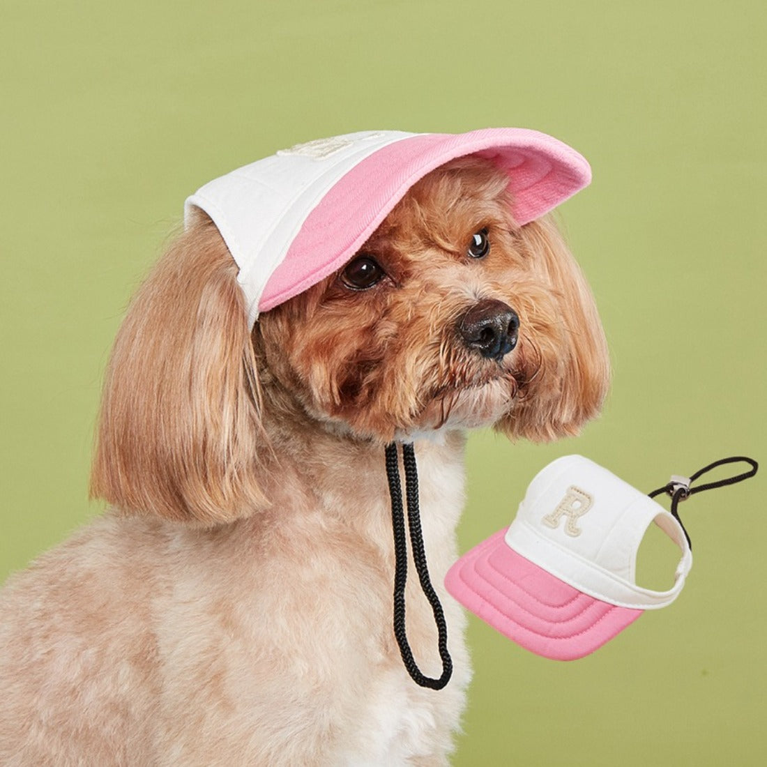 Close-up of adjustable strap and stitching details on Ozzie Letter Dog Baseball Cap