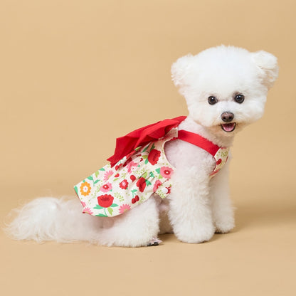 Ozzie - Flower Print Bow Pet Dress