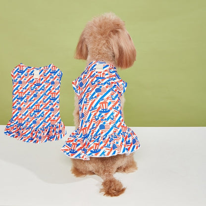 Ozzie - Ruffle Colorful Party Print Pet Dress