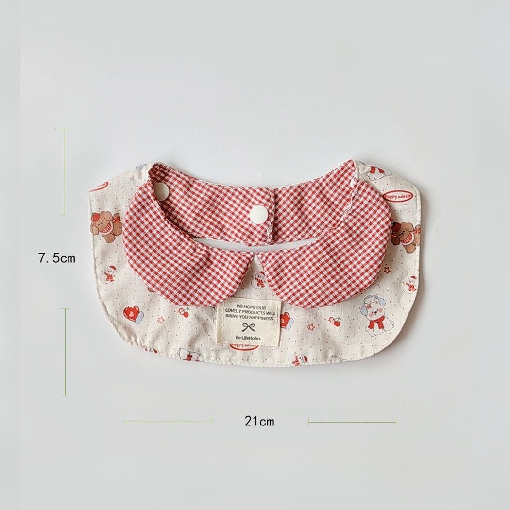 Mokka - Plaid Cartoon Pet Bandana Collar and Bib