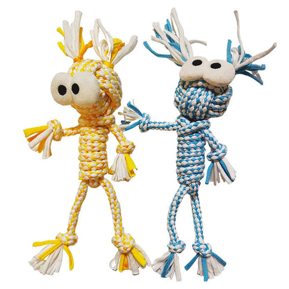 Petkin - Human-Shaped Figure with Oval Eyes Rope Dog Toy