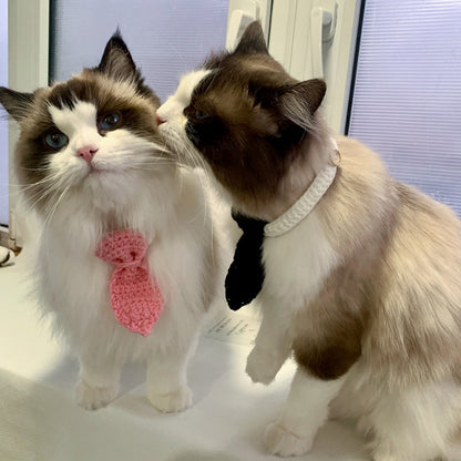 Mokka - Crochet Cat Necktie – Soft & Charming Accessory for Stylish Pets