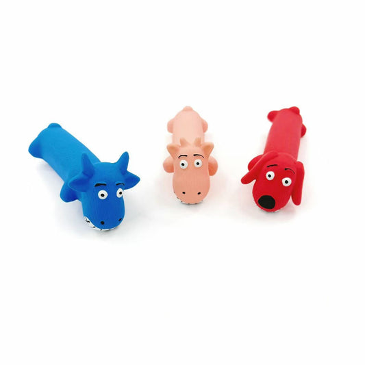 Petkin animal character dog toy shaped like a colorful cartoon dog