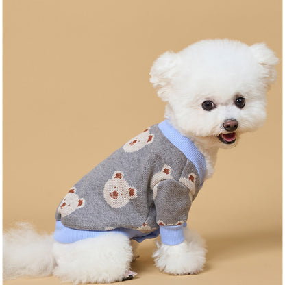 Ozzie - Bear Pattern Casual Dog Sweater Vest