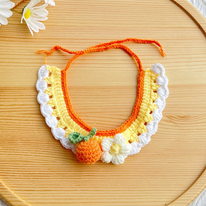 Mokka - Scalloped Floral Tie-On Princess Cat Collar