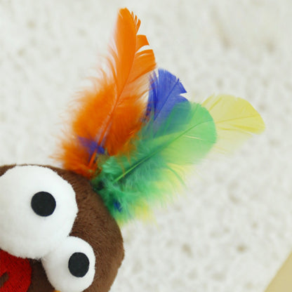 Moo - Chicken Head Cat Chew Toy with Matatabi Stick & Feathers