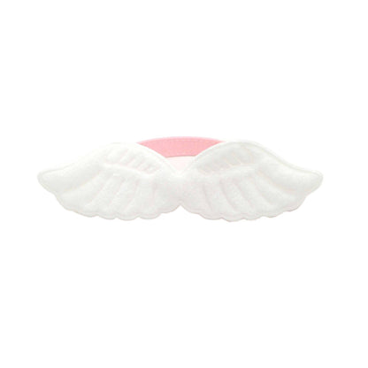 Detailed shot of angel wing embellishment on Mokka Cat Collar with stitching details