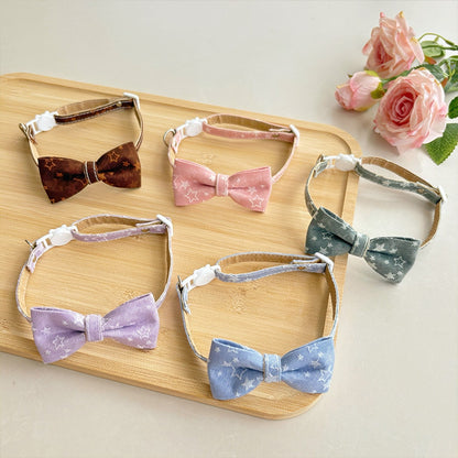 Mokka - Adjustable Bow Tie Star Pattern Pet Collar
