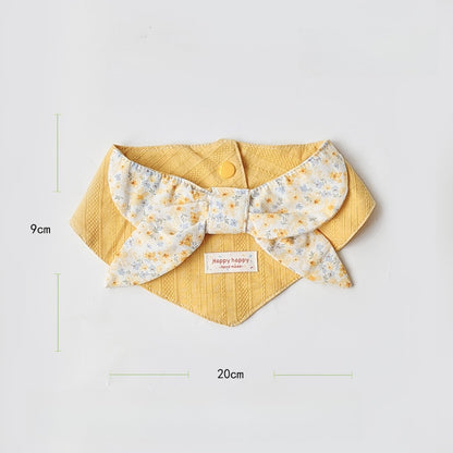 Mokka - Yellow Tones Floral Pattern Pet Bib