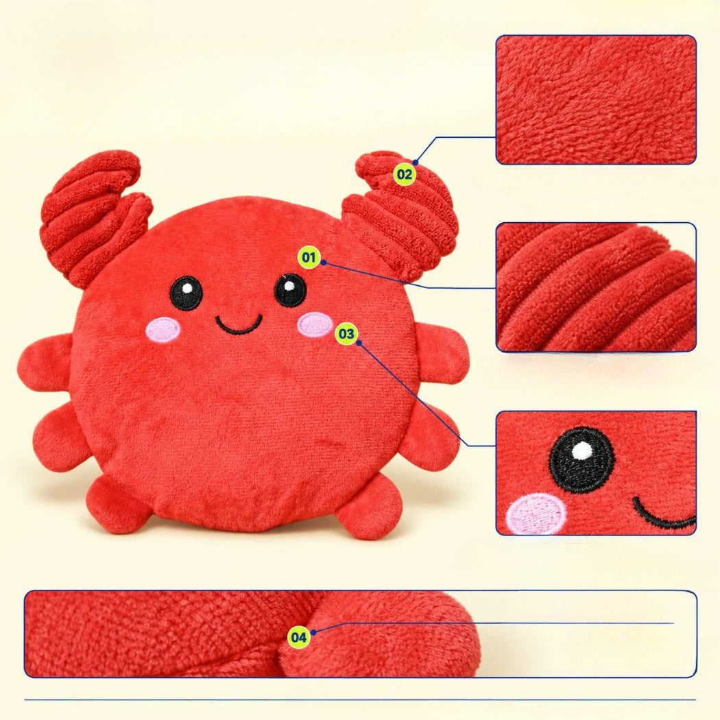 Petkin Red Crab Plush Dog Toy