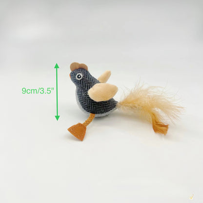 Close-up of Moo Bird Interactive Cat Toy showing bird shape and colors