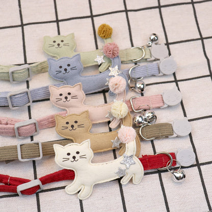 Mokka - Cute Cat Decoration Solid Pet Collar
