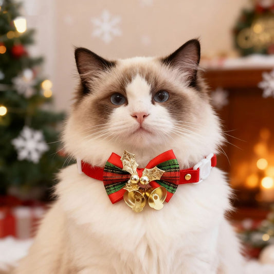 Christmoo - Christmas Bow Bell Cat Collar