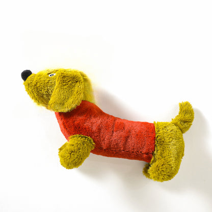 Side view of Petkin Green Animal Series squeaky dog toy highlighting shape and texture