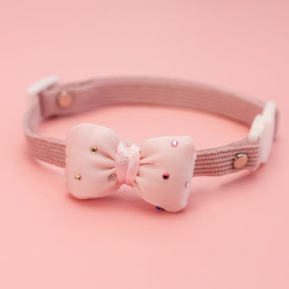 Mokka - Sparkle Bow Accent Cat Collar