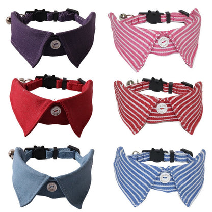 Mokka – Stripe & Solid Shirt Breakaway Cat Collar