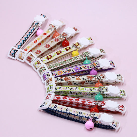 Mokka - Floral and Geometric Patterns Cat Collar