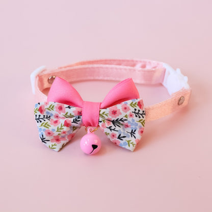Mokka - Floral Double Bow Cat Collar – Soft, Adjustable, and Adorably Elegant