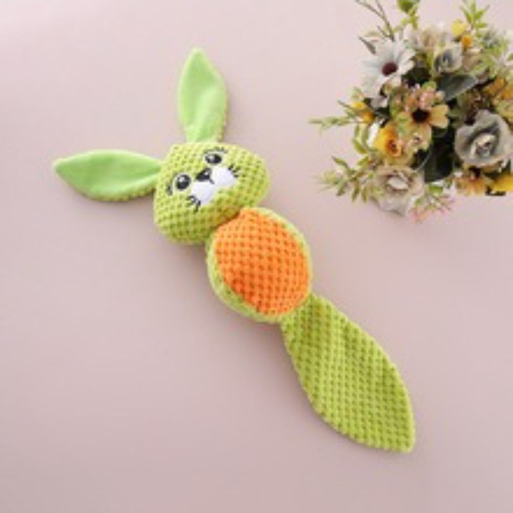 Top view of Petkin Long Tail Plush Pet Toy showing overall shape and size