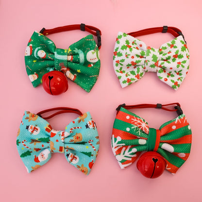 Christmoo - Holiday Print Pet Collar with Bow Accent