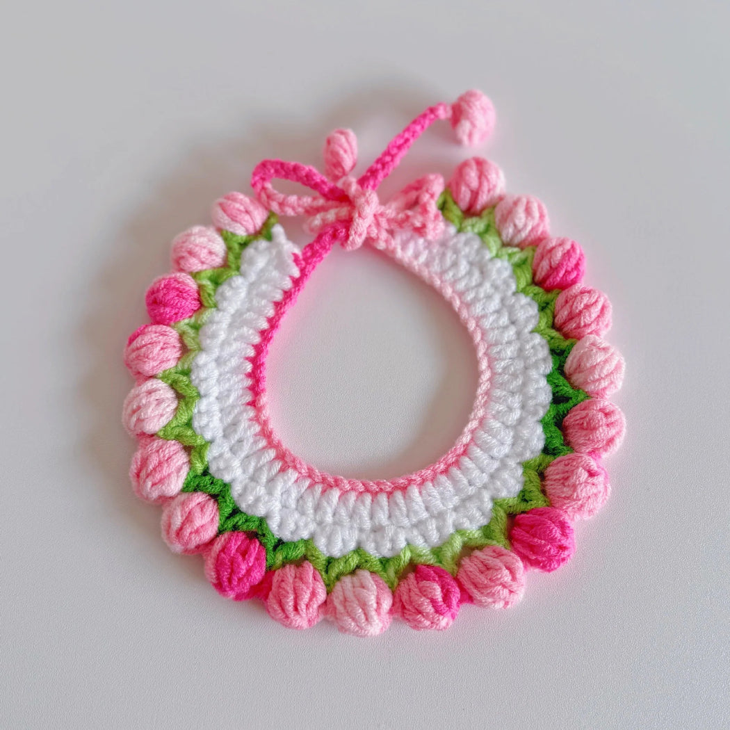 Mokka - Floral Crochet Cat Collar