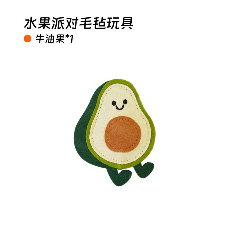 Moo - Stitched-Edge fruit-shaped character cat toy