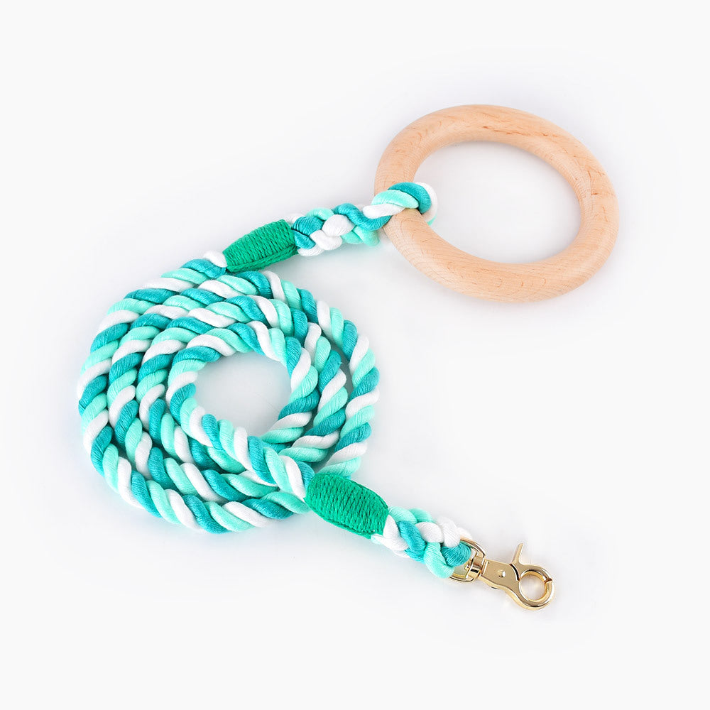 Loofie - Colorful Leash with Wood Handle