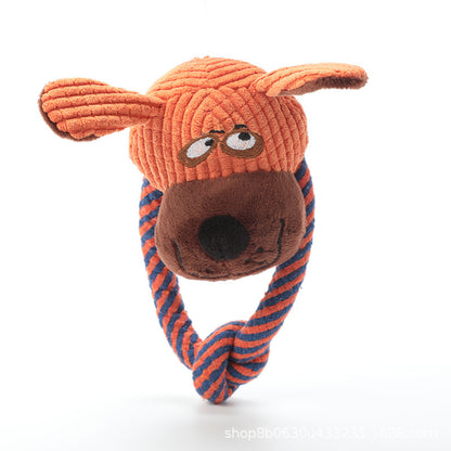 Petkin - Plush Character Head Rope Loop dog toy
