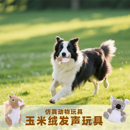 宠物用品亚马逊爆款毛绒啃咬可爱考拉造型耐咬磨牙互动狗狗玩具