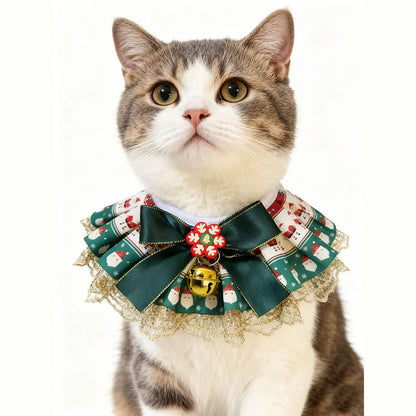 Mokka - Lace-Trimmed Pleated Ruffle Cat Neckwear