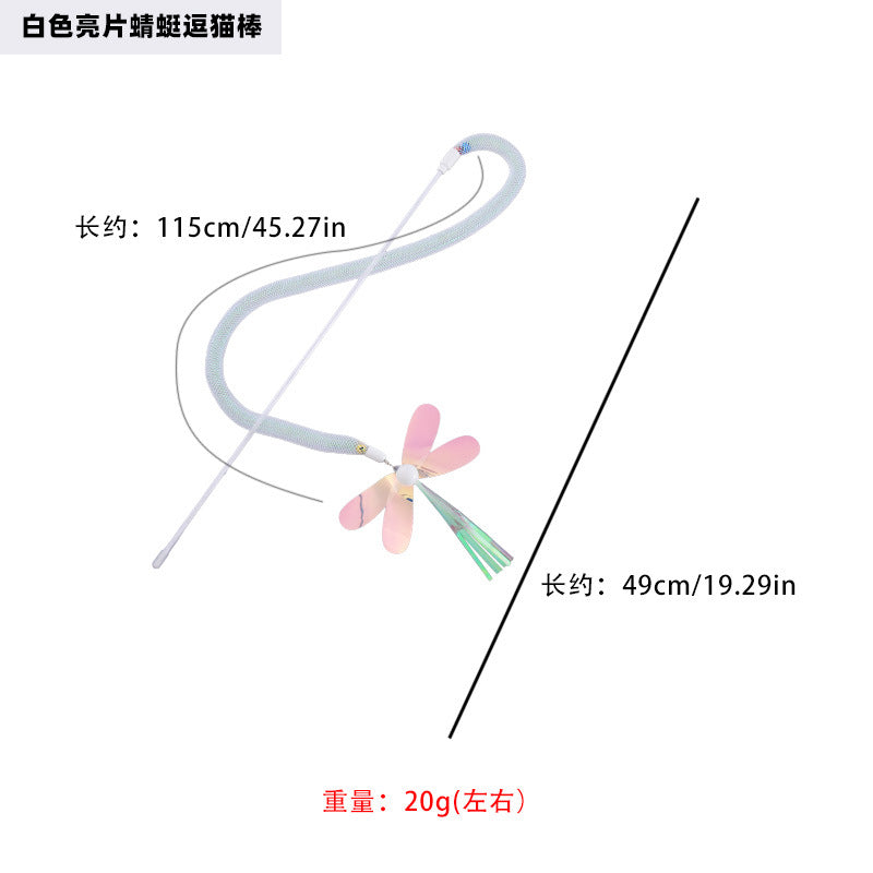 Moo - Glitter Dragonfly Wand Cat Toy
