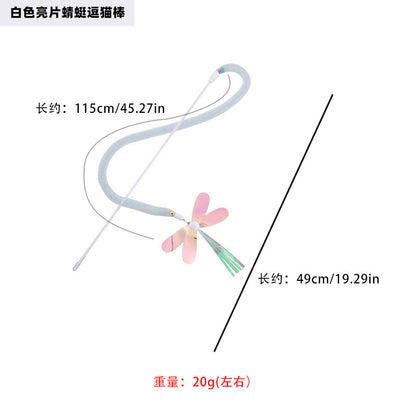 Moo - Glitter Dragonfly Wand Cat Toy