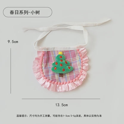 春日系列宠物口水巾可爱甜美狗狗围脖猫咪小围嘴宠物装饰配饰围巾
