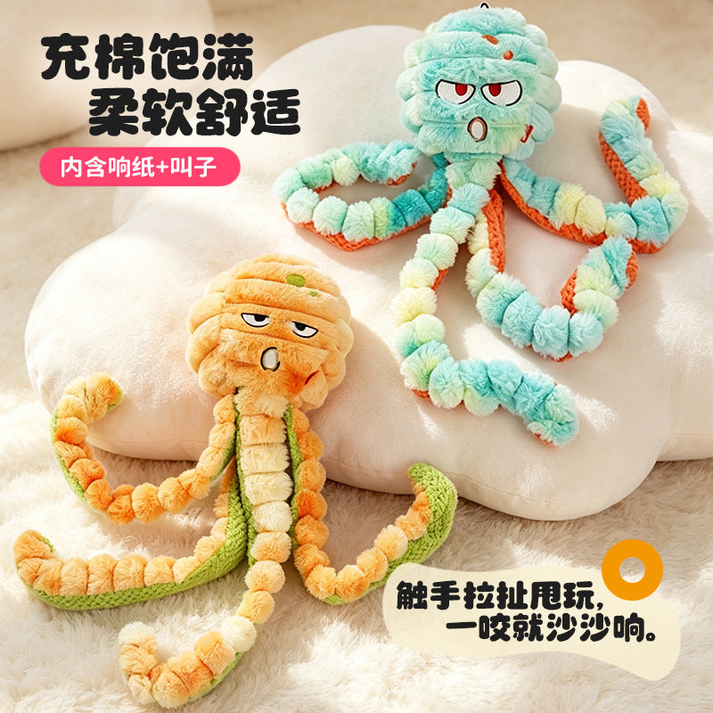 大章鱼狗狗玩具发声响纸自嗨解闷中大型犬互动拉扯陪伴宠物玩具