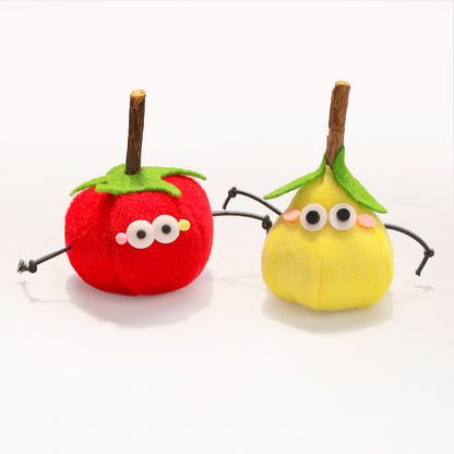 Moo cute fruit character cat toy with a smiling orange face