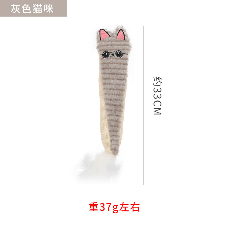 宠物用品批发动物造型抱枕四款毛绒猫咪玩具含猫薄荷猫逗猫棒跨境