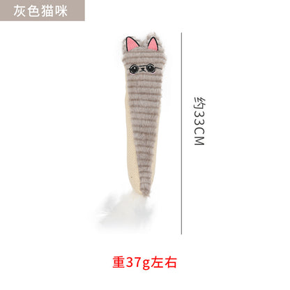 宠物用品批发动物造型抱枕四款毛绒猫咪玩具含猫薄荷猫逗猫棒跨境